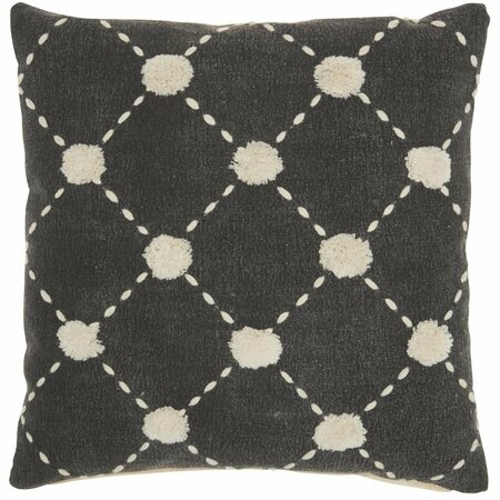 PALACEDESIGNS Glamorous Handcrafted Charcoal Accent Throw Pillow PA3661956